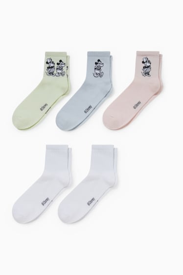 Dames - Set van 5 paar - sokken met motief - Disney - roze