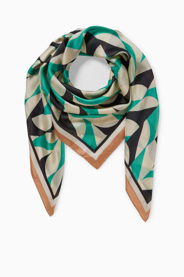 Women - Scarf - patterned - black