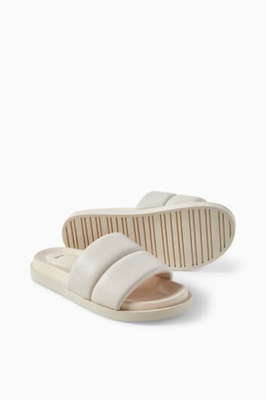 Women - Sandals - faux leather - light beige