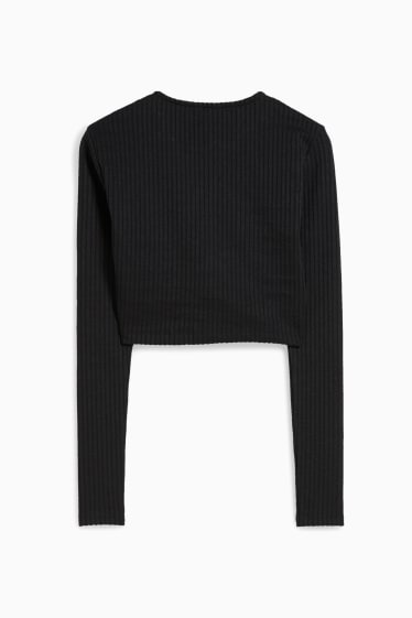 Women - CLOCKHOUSE - cropped long sleeve top - black