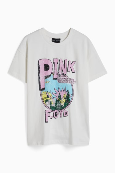 Donna - CLOCKHOUSE - t-shirt - Pink Floyd - bianco crema