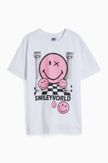 Kobiety - CLOCKHOUSE - T-shirt - SmileyWorld® - biały