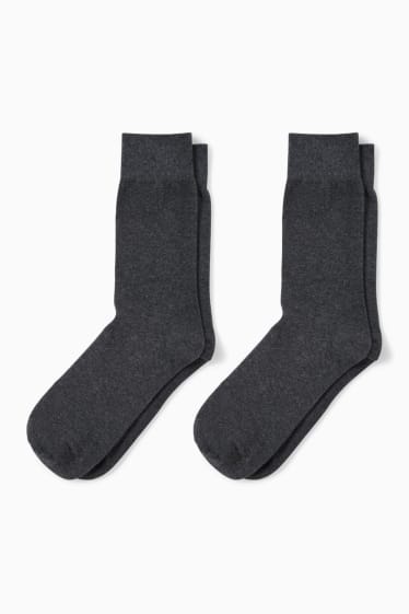 Hommes - Lot de 2 paires - chaussettes - LYCRA® - gris anthracite