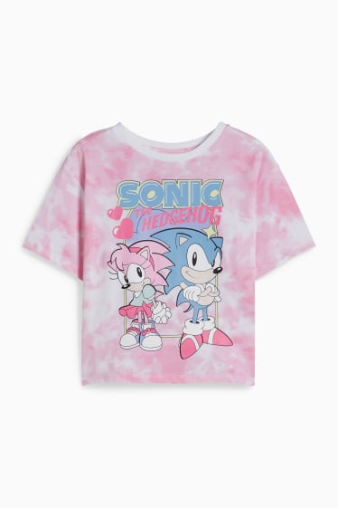 Copii - Sonic - tricou cu mânecă scurtă - alb / roz