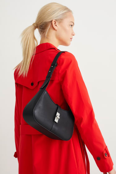Women - Shoulder bag - faux leather - black