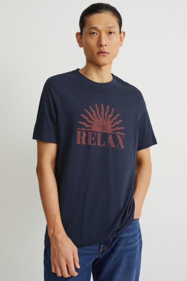 Heren - T-shirt - donkerblauw