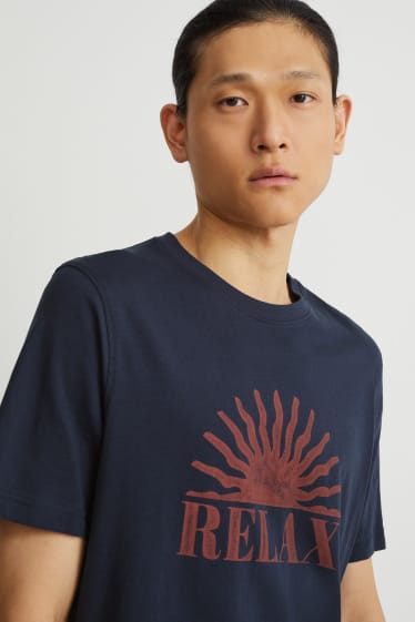 Uomo - T-shirt - blu scuro