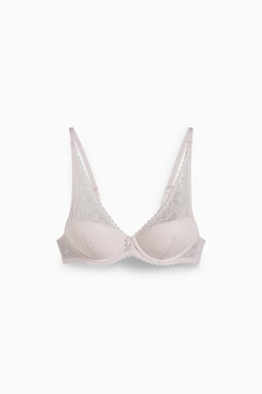 Donna - Reggiseno con ferretti - DEMI - imbottito - LYCRA® - rosa pallido