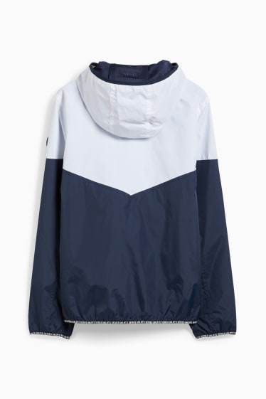 Kinder Buben - Jacke mit Kapuze - blau / weiß
