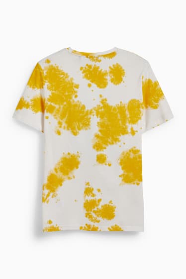 Heren - T-shirt - wit / geel