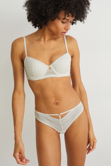 Femmes - Soutien-gorge avec armatures - DEMI - ampliforme - blanc crème