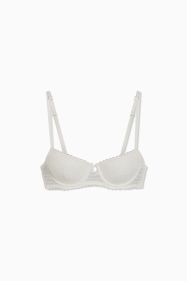 Donna - Reggiseno con ferretti - DEMI - imbottito - bianco crema