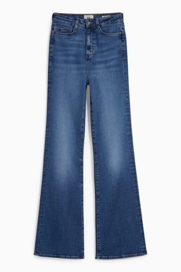 Femmes - Jean à jambe évasée - high waist - LYCRA® - jean bleu