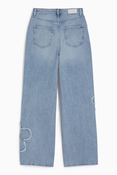 Dospívající a mladí - CLOCKHOUSE - loose fit jeans - high waist - džíny - světle modré