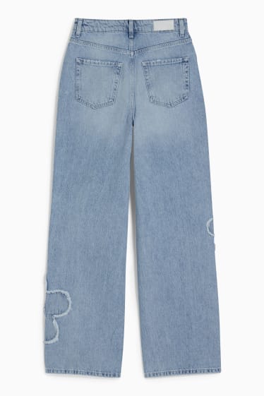 Women - CLOCKHOUSE - loose fit jeans - high waist - denim-light blue