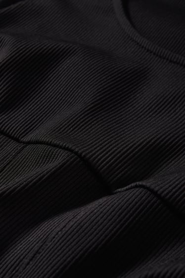 Dona - Samarreta crop de màniga llarga - negre