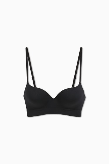 Donna - Reggiseno senza ferretti - PLUNGE - push up - senza cuciture - LYCRA® - nero