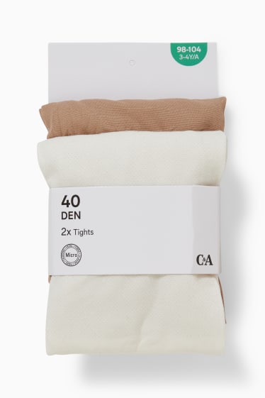 Nena - Paquet de 2 - leotards fins - 40 DEN - blanc trencat