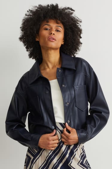 Women - Jacket - faux leather - dark blue