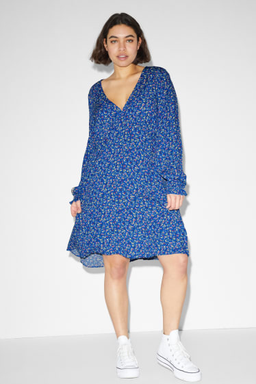 Dona - CLOCKHOUSE - vestit - de flors - blau