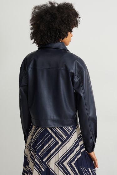 Women - Jacket - faux leather - dark blue