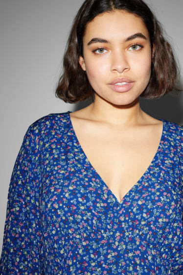 Dona - CLOCKHOUSE - vestit - de flors - blau
