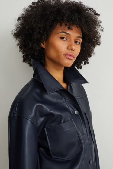 Women - Jacket - faux leather - dark blue