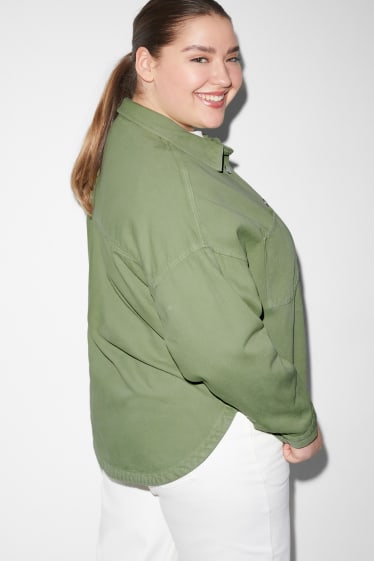 Dospívající a mladí - CLOCKHOUSE - košilová bunda - světle zelená