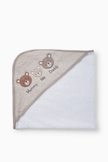 Unisex - Baby-Badetuch mit Kapuze - weiß