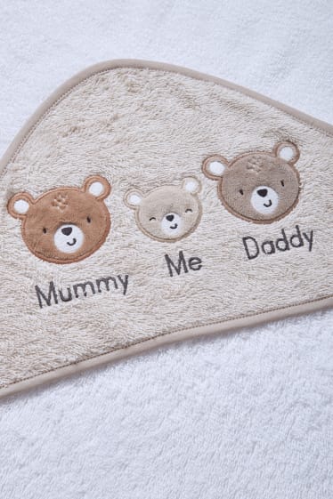 Unisex - Baby-Badetuch mit Kapuze - weiß