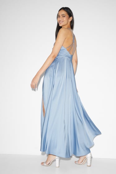 Damen - Fit & Flare Kleid - hellblau