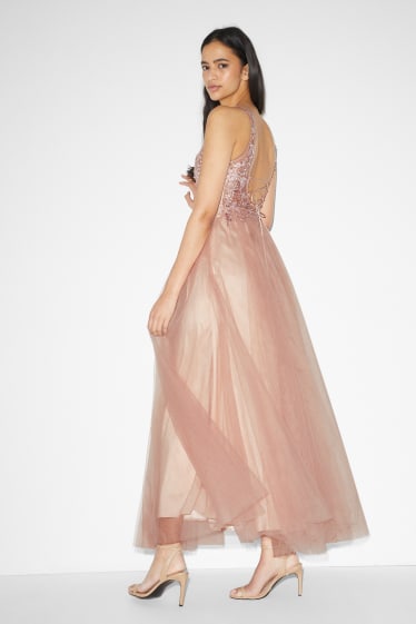 Femmes - Robe fit & flare - festif - beige