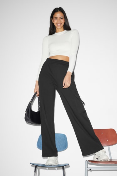 Donna - CLOCKHOUSE - pantaloni sportivi cargo - nero