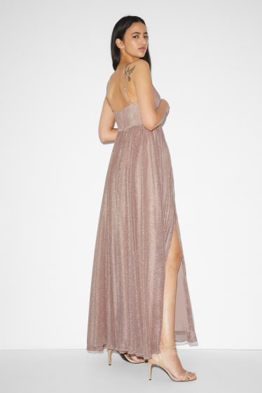 Dona - Vestit fit & flare - brillant - festa - rosa