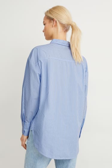 Women - Blouse - striped - blue / white