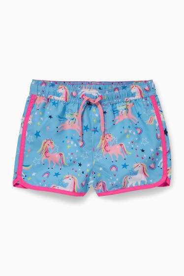 Children - Unicorn - swim shorts - blue