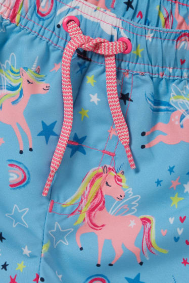 Children - Unicorn - swim shorts - blue