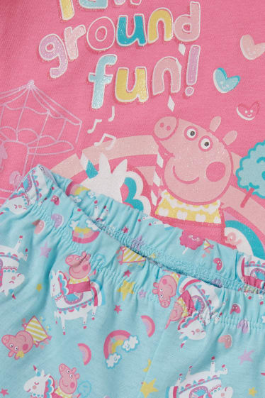 Children Girls - Peppa Pig - short pyjamas - pink / light blue