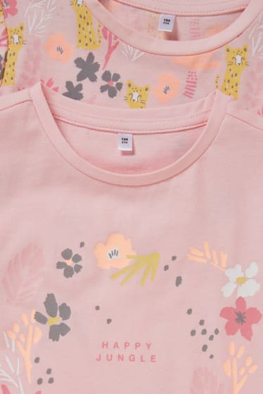 Kinderen - Set van 2 - shortama - 4-delig - roze / roze