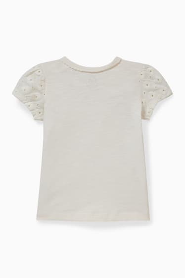 Bebés - Camiseta de manga corta para bebé - de flores - blanco roto