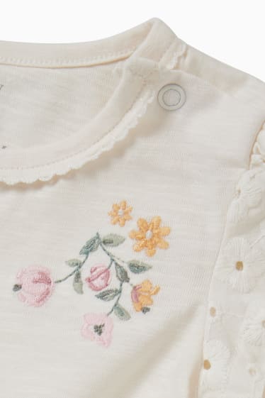 Bébés filles - T-shirt bébé - à fleurs - blanc crème