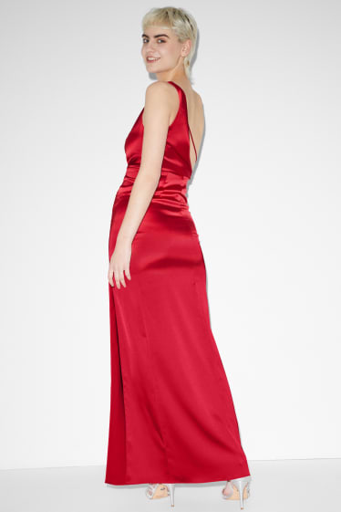 Dámské - CLOCKHOUSE - saténové šaty - slavnostní - červená
