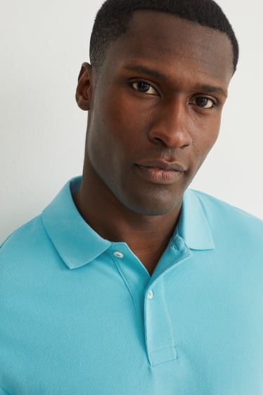 Men - Polo shirt - turquoise