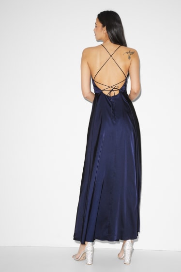 Damen - Fit & Flare Kleid - dunkelblau