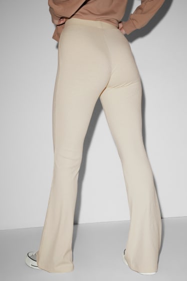 Femmes - CLOCKHOUSE - pantalon en jersey - comfort fit - beige clair