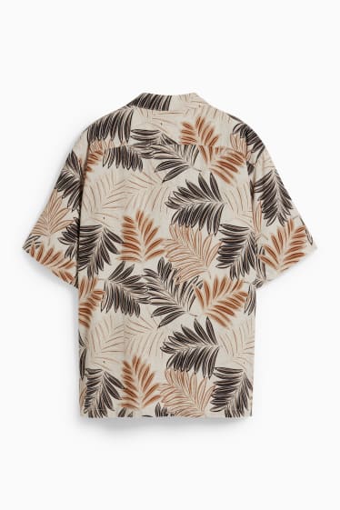 Herren - Hemd - Regular Fit - Reverskragen - Leinen-Mix - beige