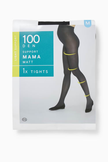 Femmes - Collant de maintien de grossesse - 100 den - noir