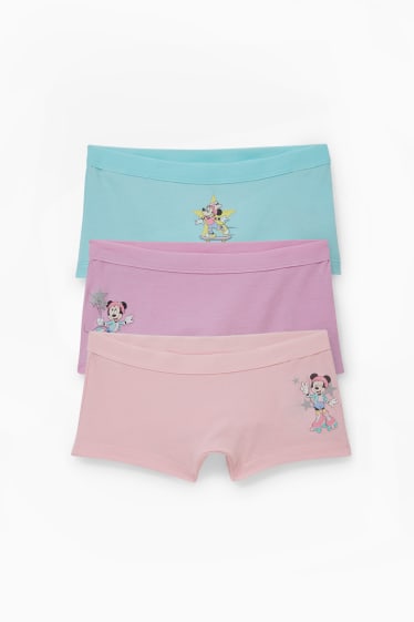 Enfants filles - Lot de 3 - Minnie Mouse - boxers - rose / turquoise