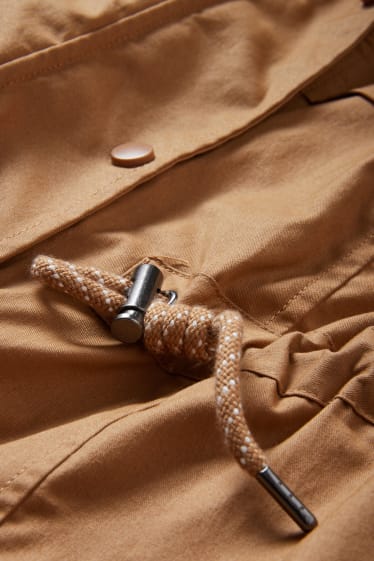 Donna - Parka premaman con cappuccio e inserto porta-bebè - marrone