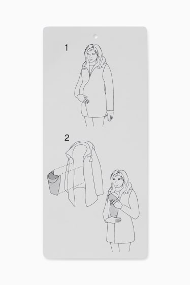 Donna - Parka premaman con cappuccio e inserto porta-bebè - marrone